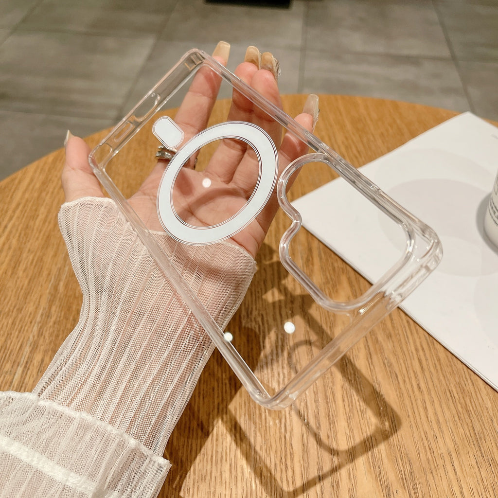 Magnetic Phone Case for Samsung Transparent Hard Shell