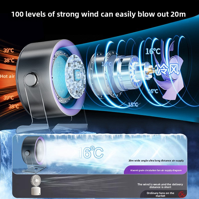 USB Rechargeable Desk Fan with 100 Speed Settings