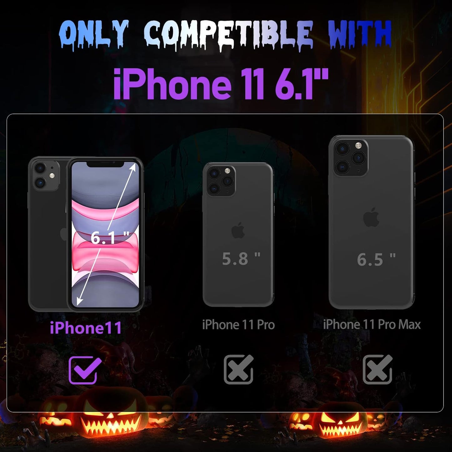 for Iphone 11 Case for Men, Women Cool Skull Skeleton Funny Gothic Hollow Cases for Boy Girls, Fashion Hollowed Designer Plated Shockproof Goth Cover for Iphone 11 Purple