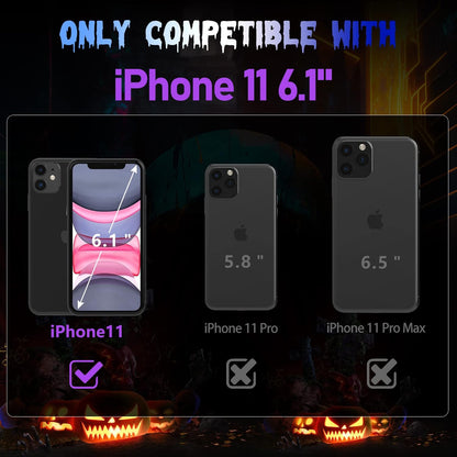 for Iphone 11 Case for Men, Women Cool Skull Skeleton Funny Gothic Hollow Cases for Boy Girls, Fashion Hollowed Designer Plated Shockproof Goth Cover for Iphone 11 Purple