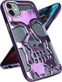for Iphone 11 Case for Men, Women Cool Skull Skeleton Funny Gothic Hollow Cases for Boy Girls, Fashion Hollowed Designer Plated Shockproof Goth Cover for Iphone 11 Purple