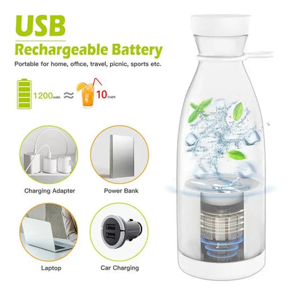A38T-300ML Portable Blender Fruit Mixers USB Rechargeable Smoothie Mini Blender Personal Juicer -White