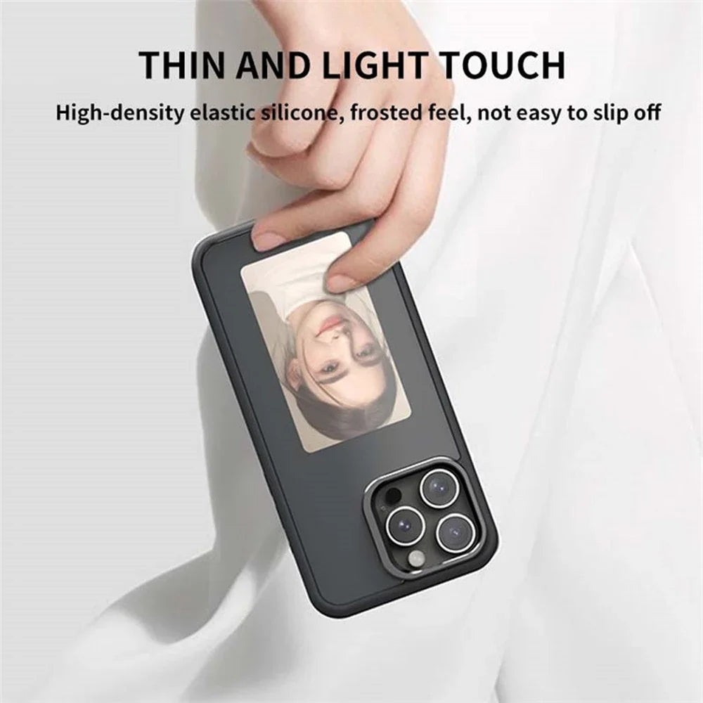 NFC Display Screen APP Smart Phone Case for Iphone 16 15 14 13 Pro Max DIY Phone Covers with Protector Back Fundas Battery Free