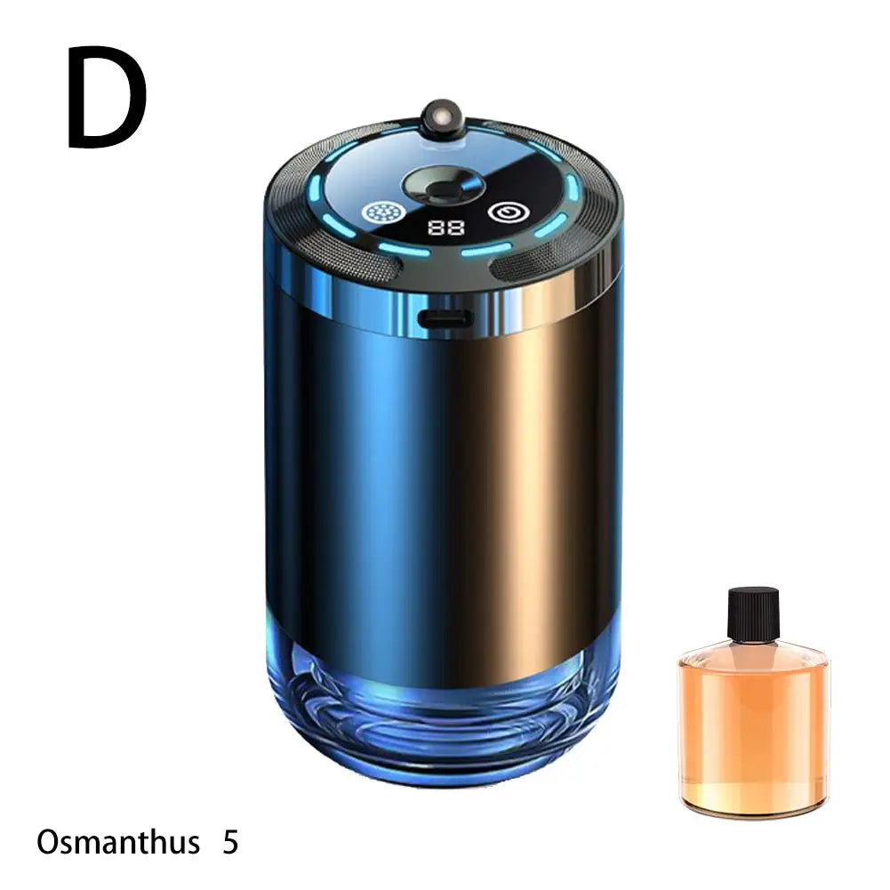 Smart Car Air Freshener, Rechargeable Car Aroma Diffuser, 5 Levels of Adjustable Intelligent Car Diffuser