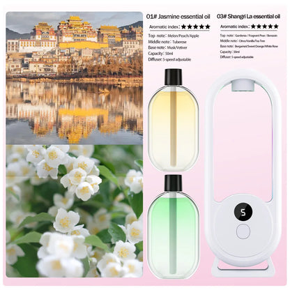 Rechargeable Portable Aroma Diffuser Essential Oil Aromatherapy Machine Timed Air Freshener to Remove Odors 5 Modes Timed Spray