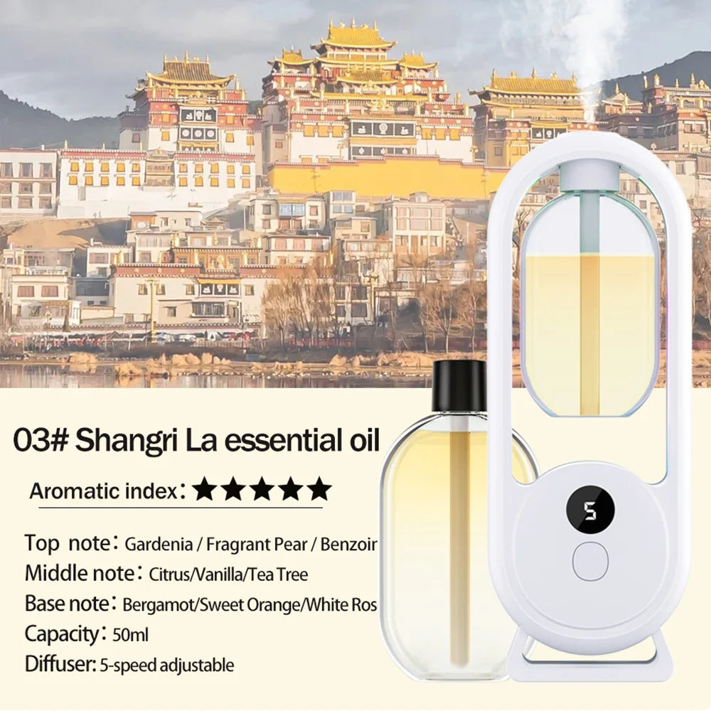 Rechargeable Portable Aroma Diffuser Essential Oil Aromatherapy Machine Timed Air Freshener to Remove Odors 5 Modes Timed Spray