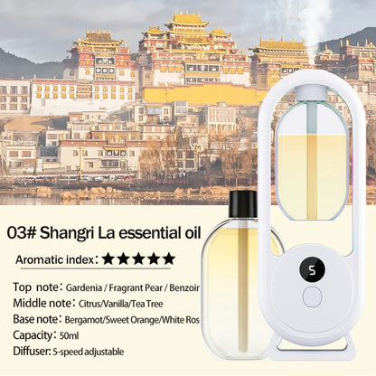 Rechargeable Portable Aroma Diffuser Essential Oil Aromatherapy Machine Timed Air Freshener to Remove Odors 5 Modes Timed Spray