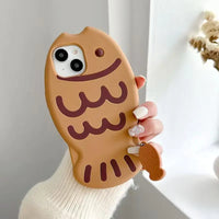 Fish Shape 3D Silicone Phone Case for Iphone 17 Air 11 12 13 14 15 16 Pro Max with Pendant