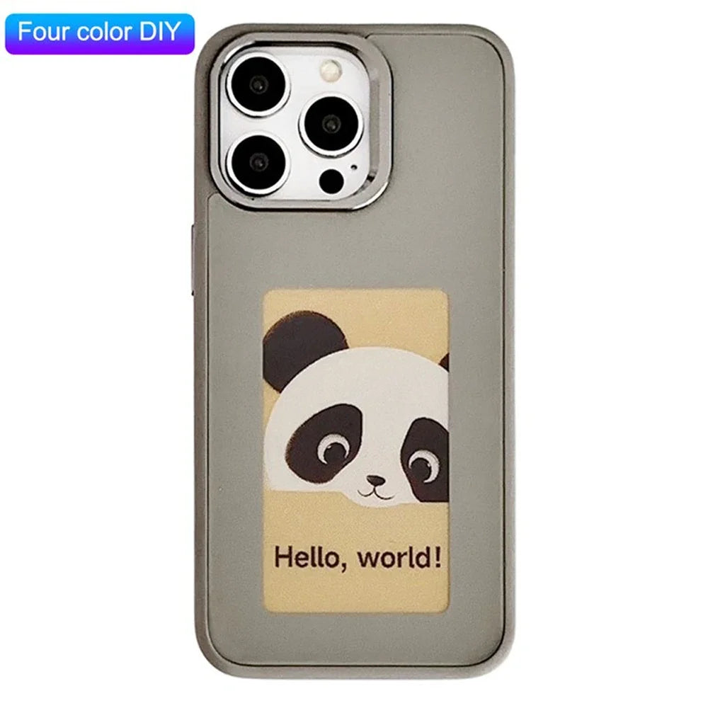 NFC Display Screen APP Smart Phone Case for Iphone 16 15 14 13 Pro Max DIY Phone Covers with Protector Back Fundas Battery Free