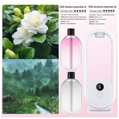 Rechargeable Portable Aroma Diffuser Essential Oil Aromatherapy Machine Timed Air Freshener to Remove Odors 5 Modes Timed Spray