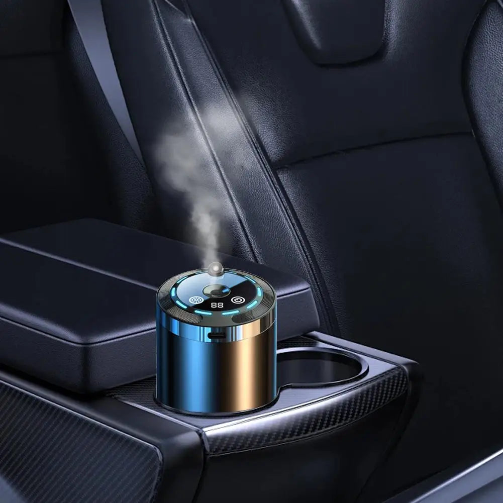 Smart Car Air Freshener, Rechargeable Car Aroma Diffuser, 5 Levels of Adjustable Intelligent Car Diffuser