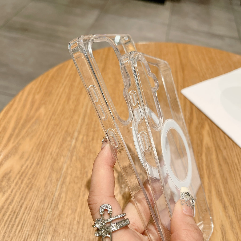 Magnetic Phone Case for Samsung Transparent Hard Shell