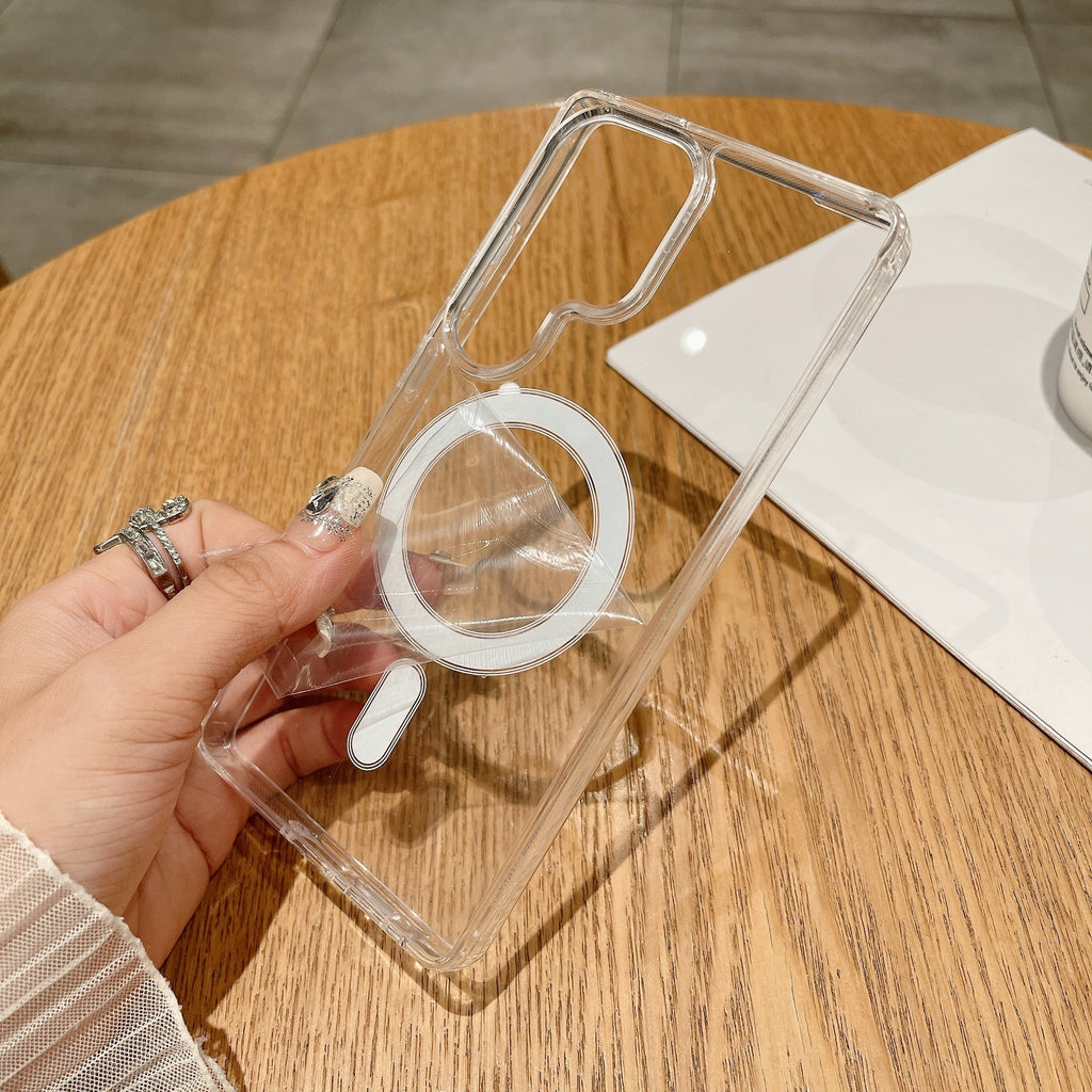 Magnetic Phone Case for Samsung Transparent Hard Shell