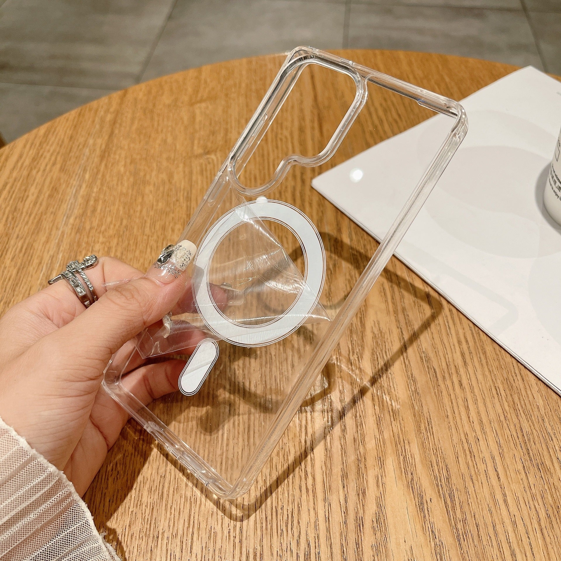 Magnetic Phone Case for Samsung Transparent Hard Shell