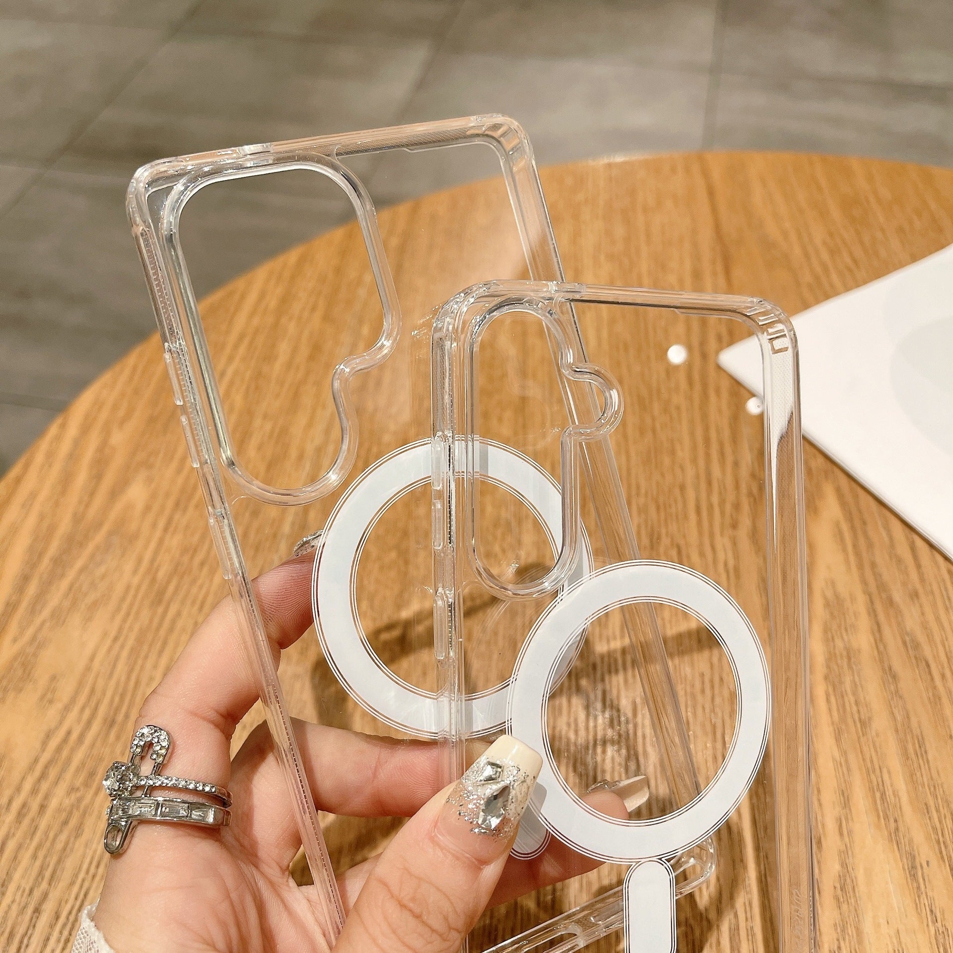 Magnetic Phone Case for Samsung Transparent Hard Shell