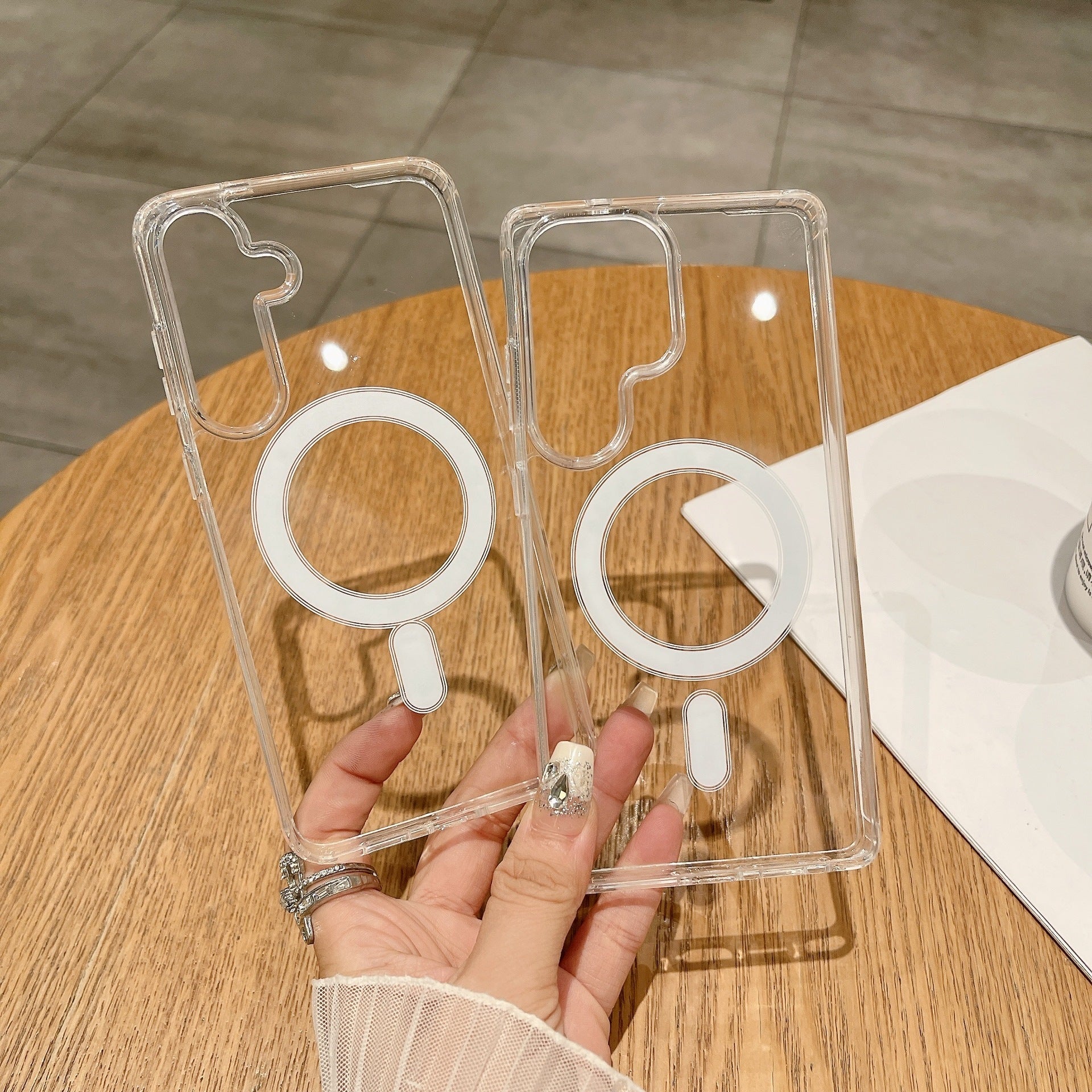 Magnetic Phone Case for Samsung Transparent Hard Shell