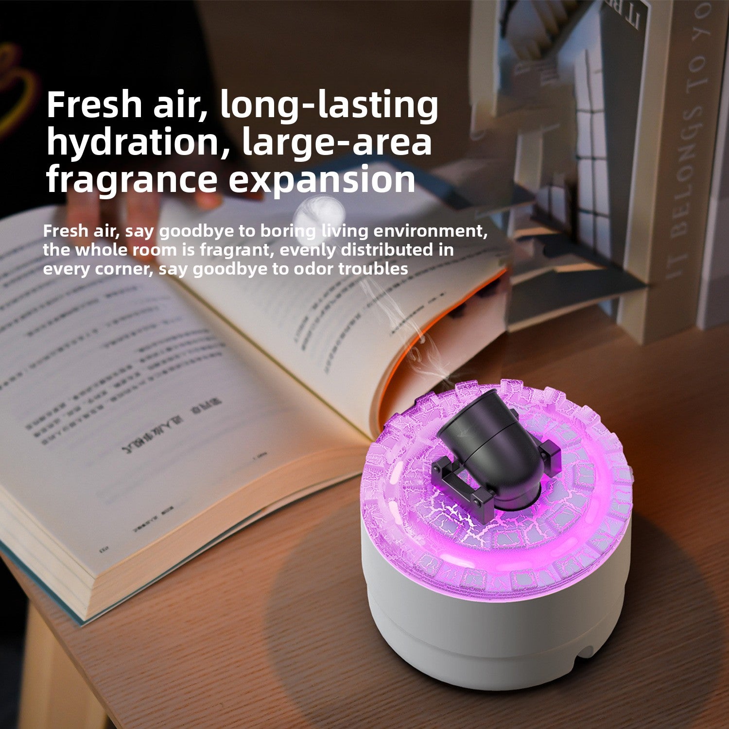 Simulated Flame Aroma Diffuser with Colorful Light